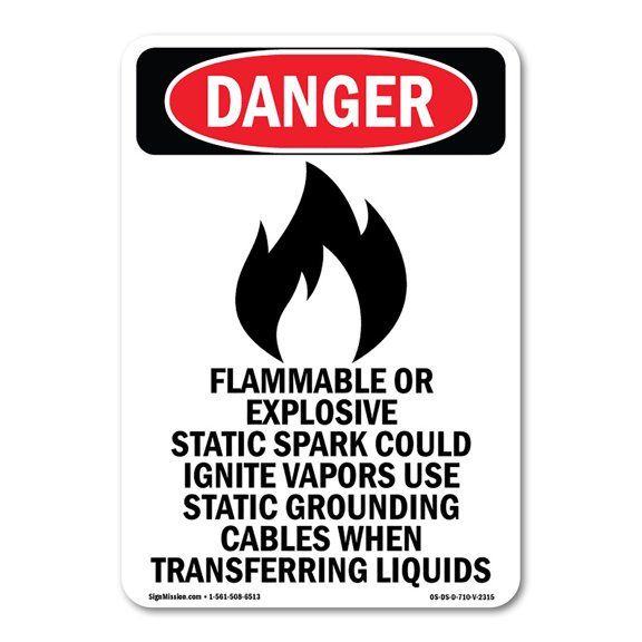 OSHA Danger Sign - Flammable Or Explosive | Decal | Protect Your Business, Construction Site, Warehouse & Shop Area | Made in The USA