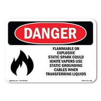 OSHA Danger Sign - Flammable Or Explosive Static | Decal | Protect Your Business, Construction Site, Warehouse & Shop Area |  Made in The USA