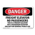 thumbnail image 1 of OSHA Danger Sign - Freight Elevator No Passengers This Is A | Decal | Protect Your Business, Construction Site, Shop Area |  Made in The USA, 1 of 5