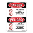 thumbnail image 1 of OSHA Danger Sign - Fuel Storage Area No Smoking Bilingual | Decal | Protect Your Business, Construction Site, Shop Area |  Made in The USA, 1 of 5