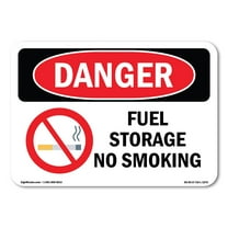OSHA Danger Sign - Fuel Storage No Smoking | Decal | Protect Your Business, Construction Site, Warehouse & Shop Area | Made in The USA