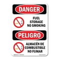 thumbnail image 1 of OSHA Danger Sign - Fuel Storage No Smoking Bilingual |  Aluminum Sign | Protect Your Business, Construction Site, Warehouse & Shop Area |  Made in The USA, 1 of 6
