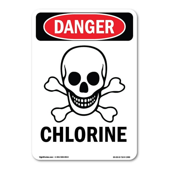 OSHA Danger Sign - -GHS Chlorine | Decal | Protect Your Business, Construction Site, Warehouse & Shop Area | Made in The USA