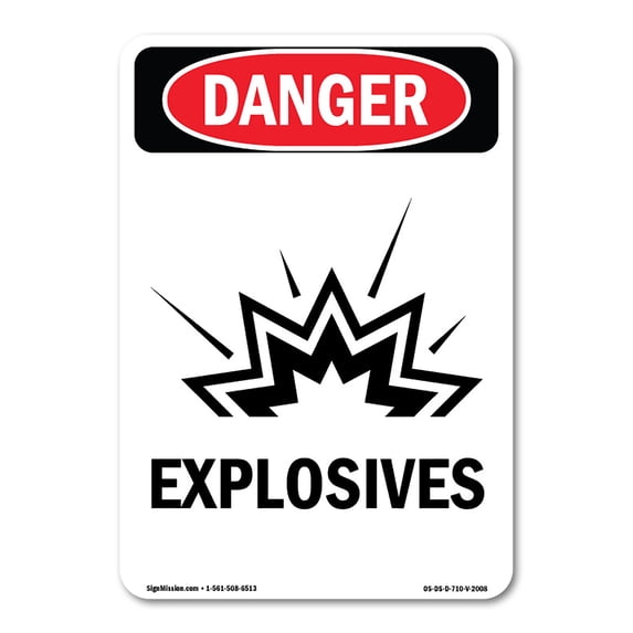 OSHA Danger Sign - -GHS Explosives | Decal | Protect Your Business, Construction Site, Warehouse & Shop Area | Made in The USA