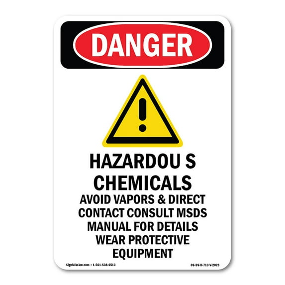 OSHA Danger Sign - -GHS Hazardous Chemicals | Plastic Sign | Protect Your Business, Construction Site, Warehouse & Shop Area | Made in The USA