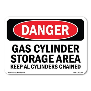 OSHA Danger Sign - Gas Cylinder Storage Area Keep All Cylinders | Decal | Protect Your Business, Construction Site, Shop Area |  Made in The USA