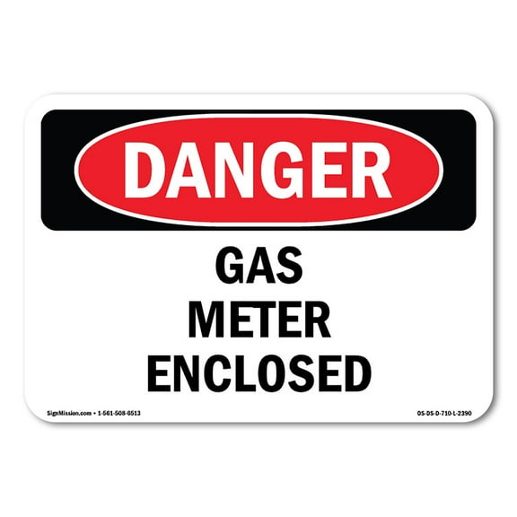 OSHA Danger Sign - Gas Meter Enclosed | Decal | Protect Your Business, Construction Site, Warehouse & Shop Area |  Made in The USA