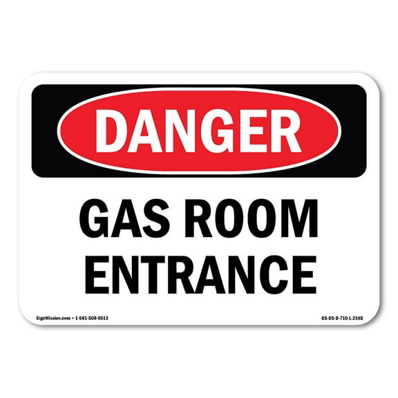 OSHA Danger Sign - Gas Room Entrance | Decal | Protect Your Business, Construction Site, Warehouse & Shop Area |  Made in The USA