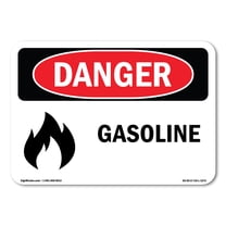 OSHA Danger Sign - Gasoline | Decal | Protect Your Business, Construction Site, Warehouse & Shop Area |  Made in The USA