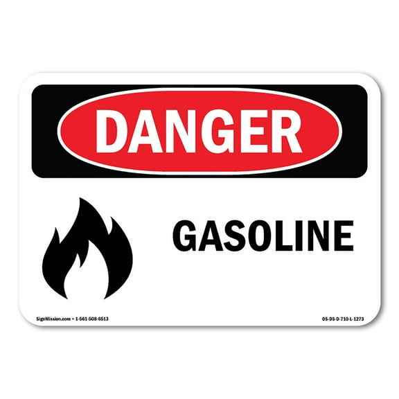 OSHA Danger Sign - Gasoline | Decal | Protect Your Business, Construction Site, Warehouse & Shop Area |  Made in The USA