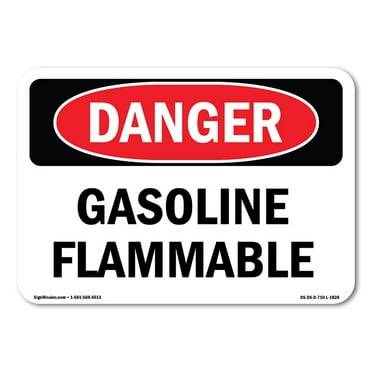OSHA Danger Sign - Gasoline Flammable | Decal | Protect Your Business, Construction Site, Warehouse & Shop Area |  Made in The USA