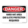 thumbnail image 1 of OSHA Danger Sign - Hard Hat Area Ear & Eye Protection Required | Plastic Sign | Protect Your Business, Work Site, Warehouse & Shop Area |  Made in the USA, 1 of 6