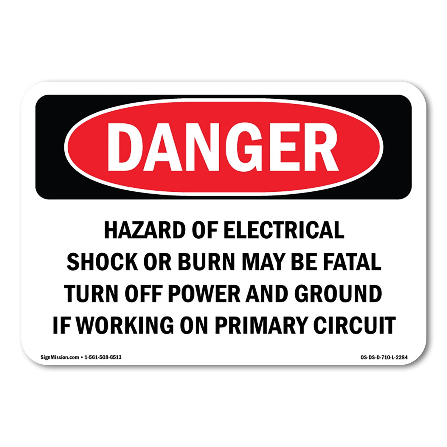 OSHA Danger Sign - Hazard Of Electrical Shock Or Burn May Be | Decal ...