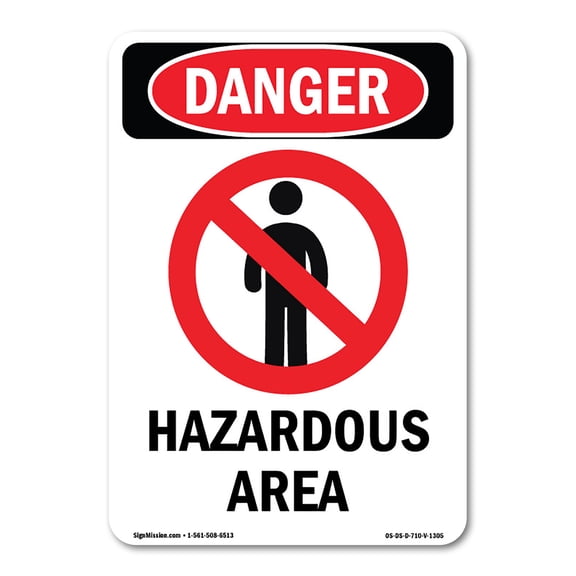 OSHA Danger Sign -  Hazardous Area | Plastic Sign | Protect Your Business, Construction Site, Warehouse & Shop Area |  Made in The USA