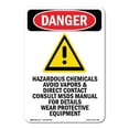 thumbnail image 1 of OSHA Danger Sign -  Hazardous Chemicals | Decal | Protect Your Business, Construction Site, Warehouse & Shop Area |  Made in The USA, 1 of 5