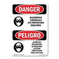 thumbnail image 1 of OSHA Danger Sign - Hazardous Chemicals Eye Protection Bilingual | Plastic Sign | Protect Your Business, Construction Site, Shop Area |  Made in The USA, 1 of 5