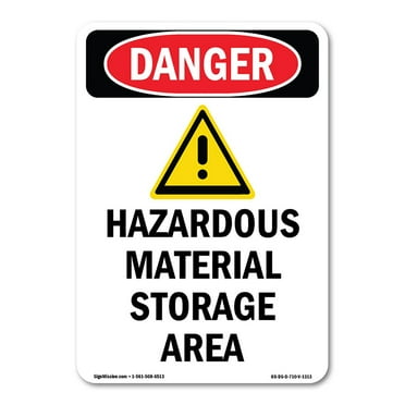 OSHA Danger Sign -  Hazardous Material | Decal | Protect Your Business, Construction Site, Warehouse & Shop Area |  Made in The USA