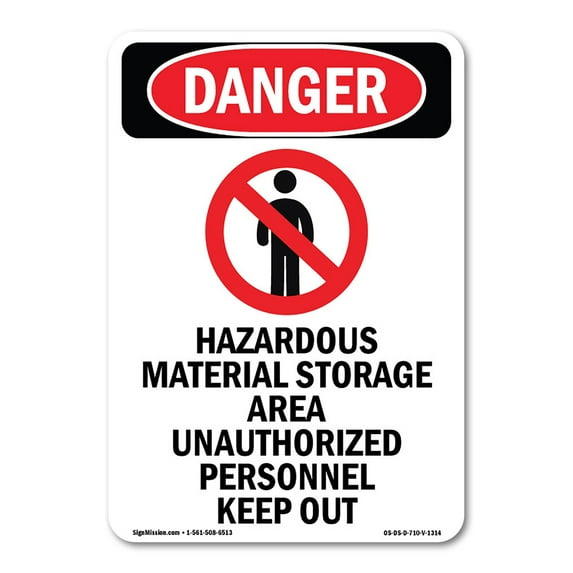 OSHA Danger Sign - Hazardous Material | Decal | Protect Your Business, Construction Site, Warehouse & Shop Area | Made in The USA