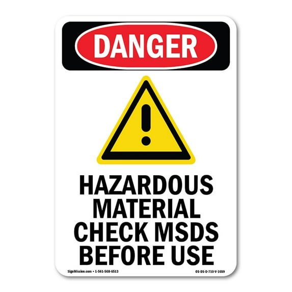 OSHA Danger Sign - Hazardous Material | Decal | Protect Your Business, Construction Site, Warehouse & Shop Area | Made in The USA