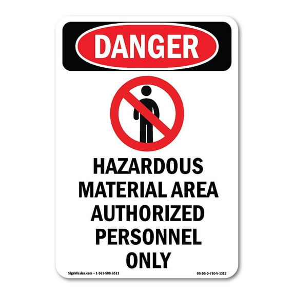 OSHA Danger Sign - Hazardous Material | Plastic Sign | Protect Your Business, Construction Site, Warehouse & Shop Area | Made in The USA