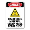 thumbnail image 1 of OSHA Danger Sign -  Hazardous Material | Plastic Sign | Protect Your Business, Construction Site, Warehouse & Shop Area |  Made in The USA, 1 of 5