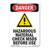 OSHA Danger Sign -  Hazardous Material | Plastic Sign | Protect Your Business, Construction Site, Warehouse & Shop Area |  Made in The USA