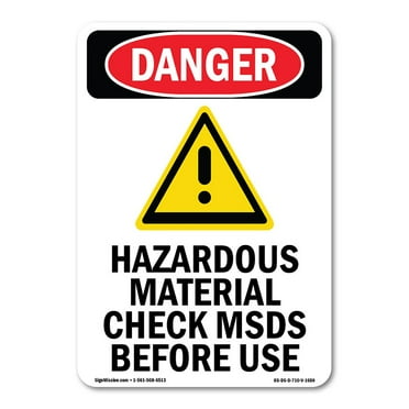 OSHA Danger Sign -  Hazardous Material | Plastic Sign | Protect Your Business, Construction Site, Warehouse & Shop Area |  Made in The USA
