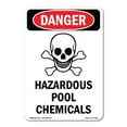 thumbnail image 1 of OSHA Danger Sign -  Hazardous Pool Chemicals | Decal | Protect Your Business, Construction Site, Warehouse & Shop Area |  Made in The USA, 1 of 5