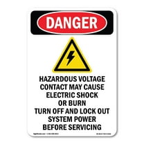 OSHA Danger Sign - Hazardous Voltage | Decal | Protect Your Business, Construction Site, Warehouse & Shop Area | Made in The USA