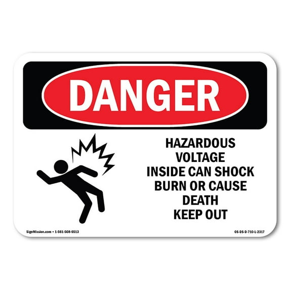 OSHA Danger Sign - Hazardous Voltage Inside Can | Decal | Protect Your Business, Construction Site, Warehouse & Shop Area | Made in The USA