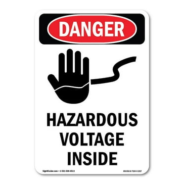OSHA Danger Sign -  Hazardous Voltage Inside | Decal | Protect Your Business, Construction Site, Warehouse & Shop Area |  Made in The USA