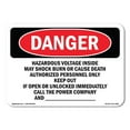 thumbnail image 1 of OSHA Danger Sign - Hazardous Voltage Inside May Shock Burn | Plastic Sign | Protect Your Business, Construction Site, Shop Area |  Made in The USA, 1 of 5