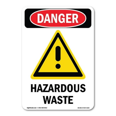 OSHA Danger Sign -  Hazardous Waste | Plastic Sign | Protect Your Business, Construction Site, Warehouse & Shop Area |  Made in The USA