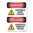 thumbnail image 1 of OSHA Danger Sign - Hazardous Waste Storage Bilingual | Plastic Sign | Protect Your Business, Construction Site, Warehouse & Shop Area |  Made in The USA, 1 of 5