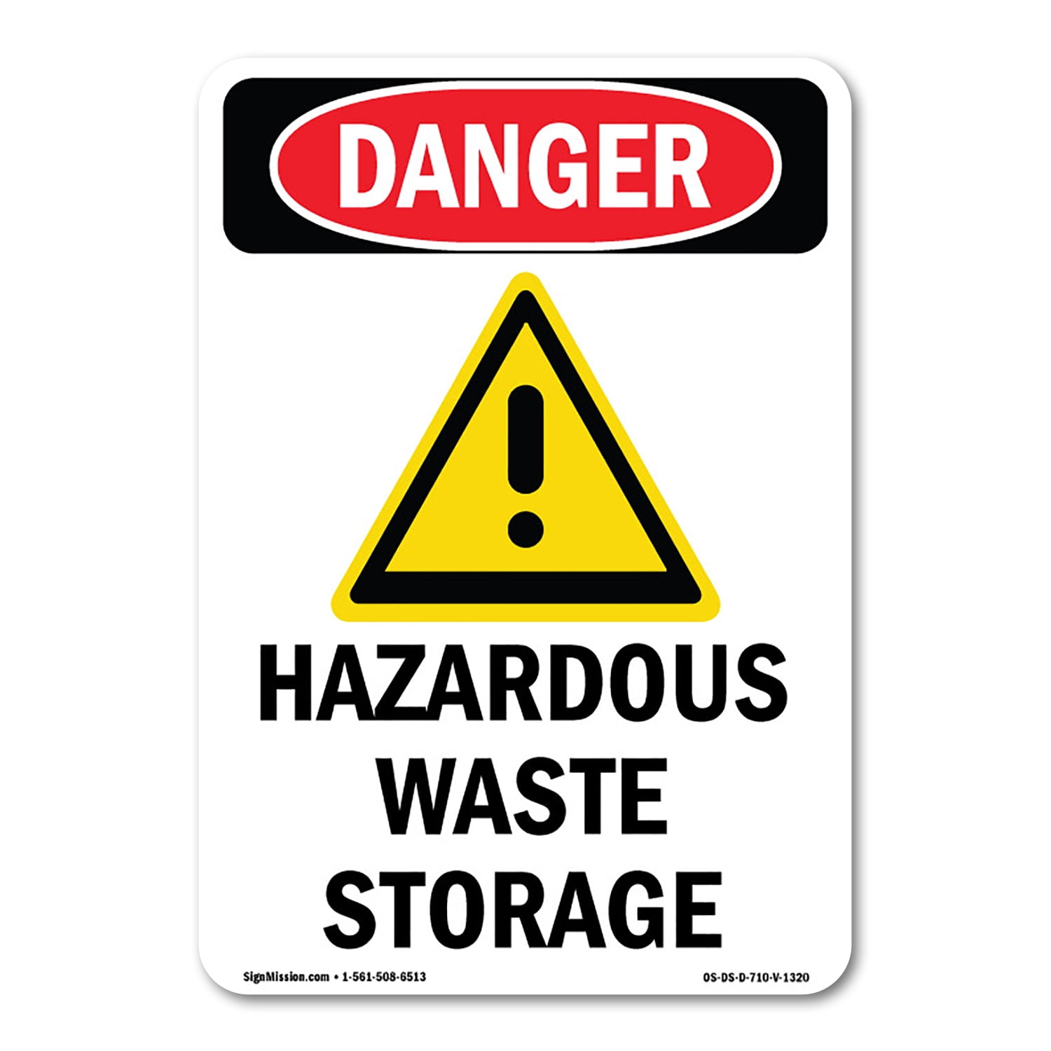 OSHA Danger Sign - Hazardous Waste Storage | Decal | Protect Your ...