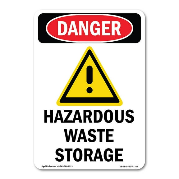 OSHA Danger Sign -  Hazardous Waste Storage | Decal | Protect Your Business, Construction Site, Warehouse & Shop Area |  Made in The USA