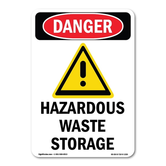 OSHA Danger Sign - Hazardous Waste Storage | Plastic Sign | Protect Your Business, Construction Site, Warehouse & Shop Area | Made in The USA