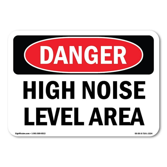 OSHA Danger Sign - High Noise Level Area | Plastic Sign | Protect Your Business, Construction Site, Warehouse & Shop Area | Made in The USA
