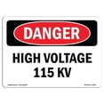 thumbnail image 1 of OSHA Danger Sign - High Voltage 115 Kv, 1 of 1