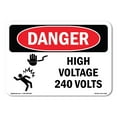 thumbnail image 1 of OSHA Danger Sign - High Voltage 240 Volts | Plastic Sign | Protect Your Business, Construction Site, Warehouse & Shop Area |  Made in The USA, 1 of 5