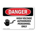 thumbnail image 1 of OSHA Danger Sign - High Voltage Authorized Personnel Only | Decal | Protect Your Business, Construction Site, Shop Area |  Made in The USA, 1 of 5