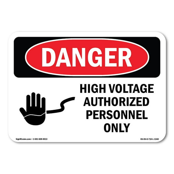 OSHA Danger Sign - High Voltage Authorized Personnel Only | Decal | Protect Your Business, Construction Site, Shop Area |  Made in The USA