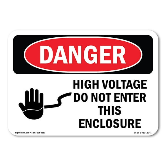 OSHA Danger Sign - High Voltage Do Not Enter This Enclosure | Plastic Sign | Protect Your Business, Construction Site, Shop Area | Made in The USA