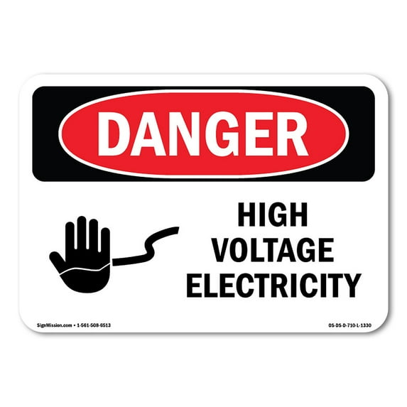 OSHA Danger Sign - High Voltage Electricity | Decal | Protect Your Business, Construction Site, Warehouse & Shop Area |  Made in The USA