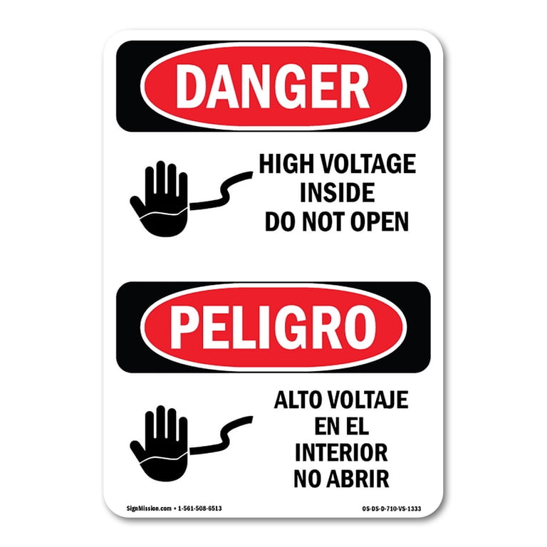 Sigo Signs OSHA Danger Sign – High Voltage Inside, Durable Safety Warning For Worksites