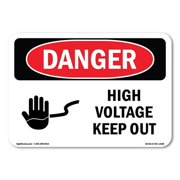 OSHA Danger Sign - High Voltage Keep Out | Decal | Protect Your Business, Construction Site, Warehouse & Shop Area | Made in The USA