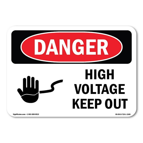 OSHA Danger Sign - High Voltage Keep Out | Plastic Sign | Protect Your Business, Construction Site, Warehouse & Shop Area |  Made in The USA