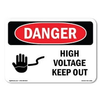 OSHA Danger Sign - High Voltage Keep Out | Plastic Sign | Protect Your Business, Construction Site, Warehouse & Shop Area |  Made in The USA