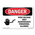 thumbnail image 1 of OSHA Danger Sign - High Voltage Only Maintenance Personnel | Plastic Sign | Protect Your Business, Construction Site, Shop Area |  Made in The USA, 1 of 5