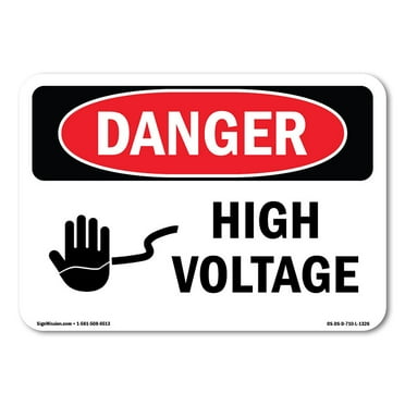 OSHA Danger Sign - High Voltage | Plastic Sign | Protect Your Business, Construction Site, Warehouse & Shop Area |  Made in The USA